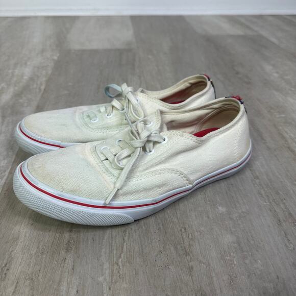 Tory Burch Murray off white lace-up canvas sneakers Size 8 - Picture 1 of 8